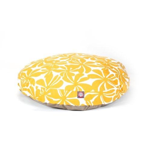 42 in. Plantation Round Pet Bed - Yellow - Large