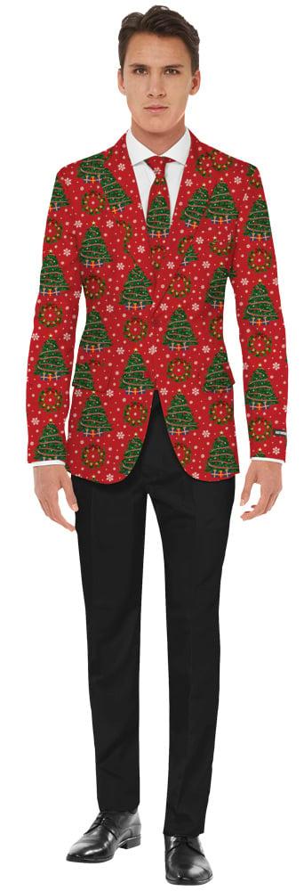Christmas Trees Jacket with Tie, Extra Large Size 54