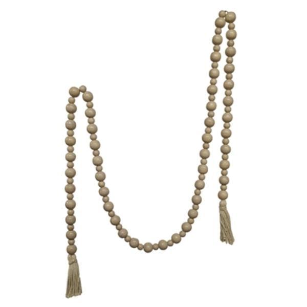 62222 Boho Bead Garland, White Wash