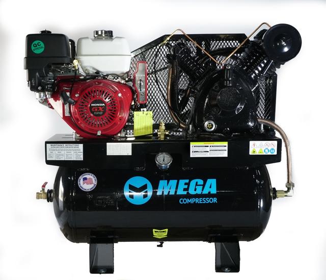 MP-13030GTU 30 gal Truck 13 HP 19 CFM at 175-180 PSI Two-Stage Industrial Mount Air Compressor with Electric Start Honda Engine