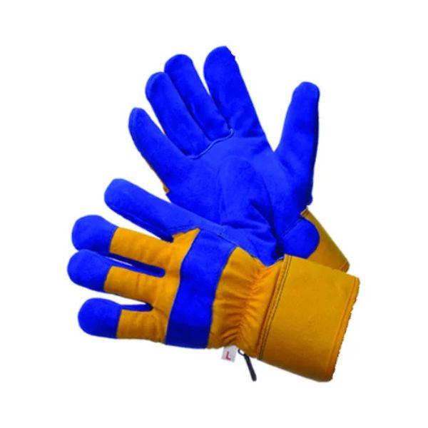 30-5800P-YBU Thermo-Lined Leather Work Glove&#44; Yellow & Blue - Large