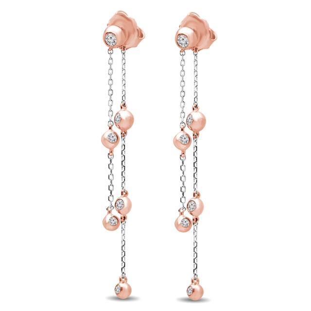 0.33 CTW Round Diamond Drop Dangle Earrings in 14K