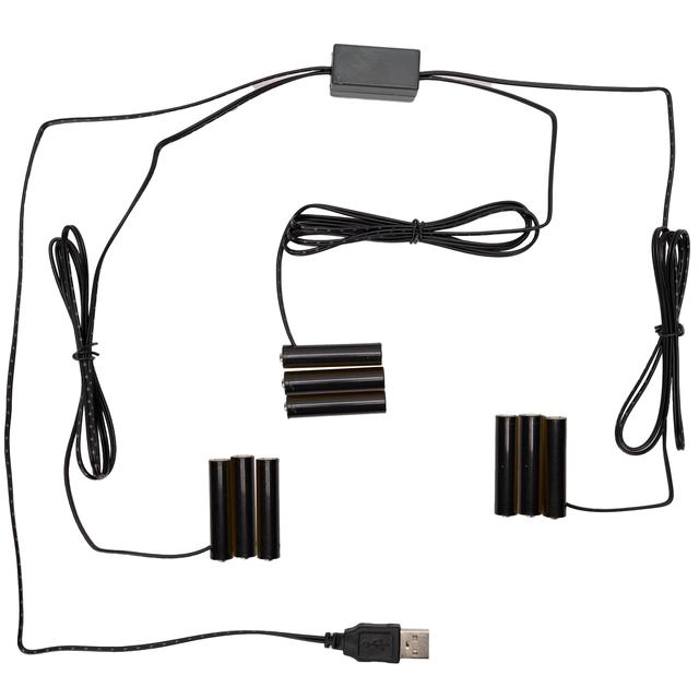 18 in. Lead Wire, 38 in. Lead Wire Plastic 3 to 1 3 x AAA Replacement Battery, Black - Set of 2