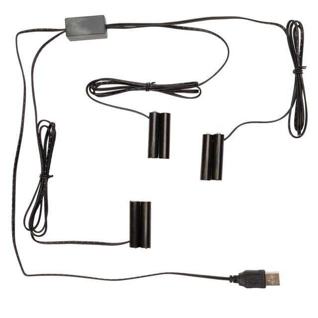 18 in. Lead Wire, 38 in. Lead Wire Plastic 3 to 1 2 x AA Replacement Battery, Black - Set of 2