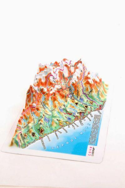 Sochi Raised Relief Map, Rubberized Foam Backing Plus Magnet - Souvenir Size