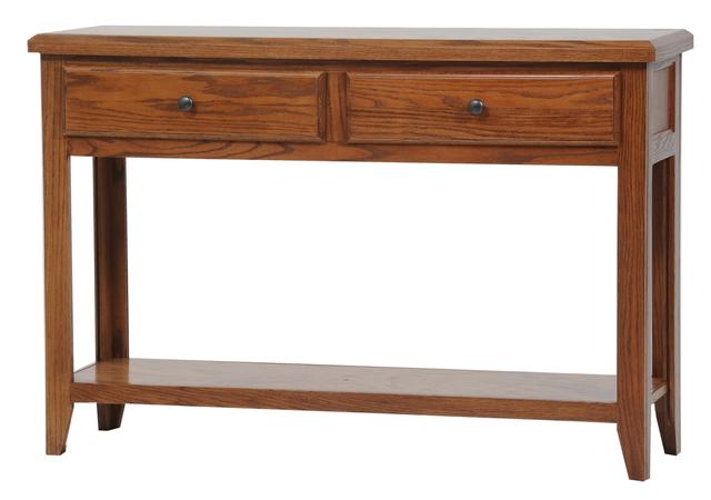 43305DK Oak Sofa Table with 2 Drawers, Dark