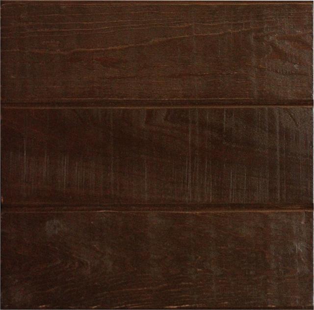 Rustic Shutter Door Kitchen Island in Chocolate Mousse with Oak Top