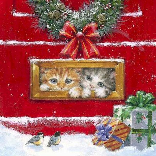 AP-XNAP5885 Kittens Checking for Mail Napkins - Pack of 20