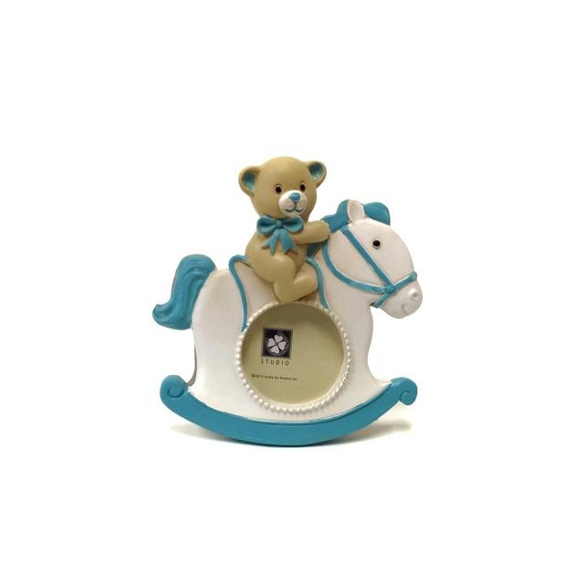 Bear with Blue on A Rocking Horse Picture Frame
