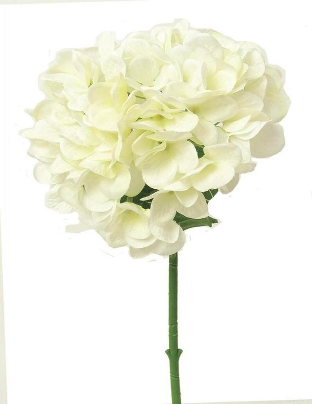 AI-FL3956CRW-Q02 Creamy White Hydrangea Stem Artificial Flower - Set of 2