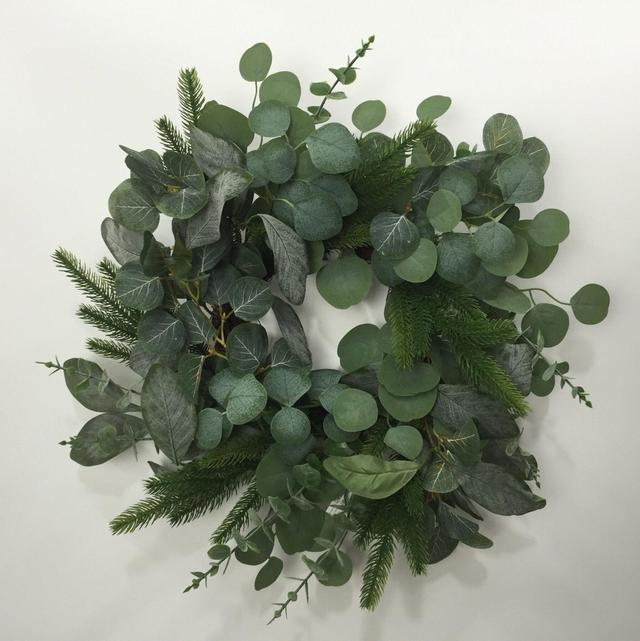 AI-FL7135-Q04 20 in. Mixed Green Wreath - Set of 4