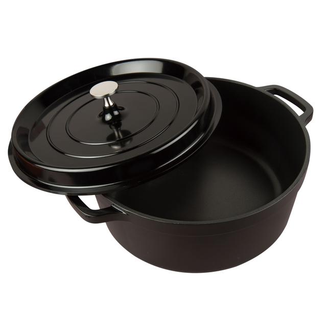 MP-125 7 qt. Non-Stick Cast Aluminum Dutch Oven, Black - 11 in.