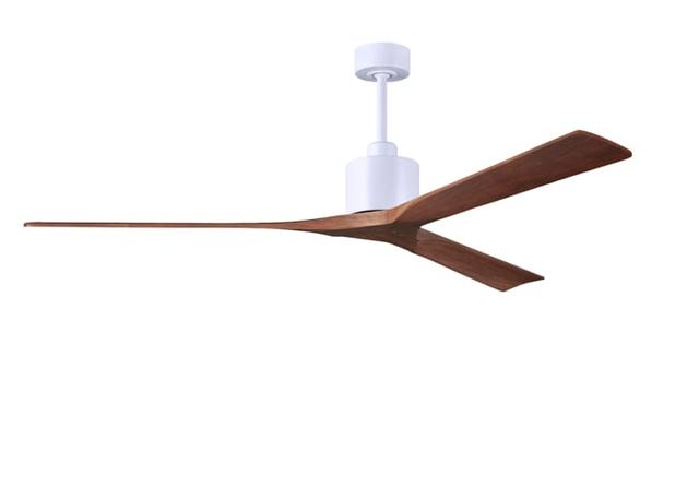Atlas NKXL-MWH-WA-72 72 in. Nan XL Ceiling Fan in Matte White with Walnut Blades