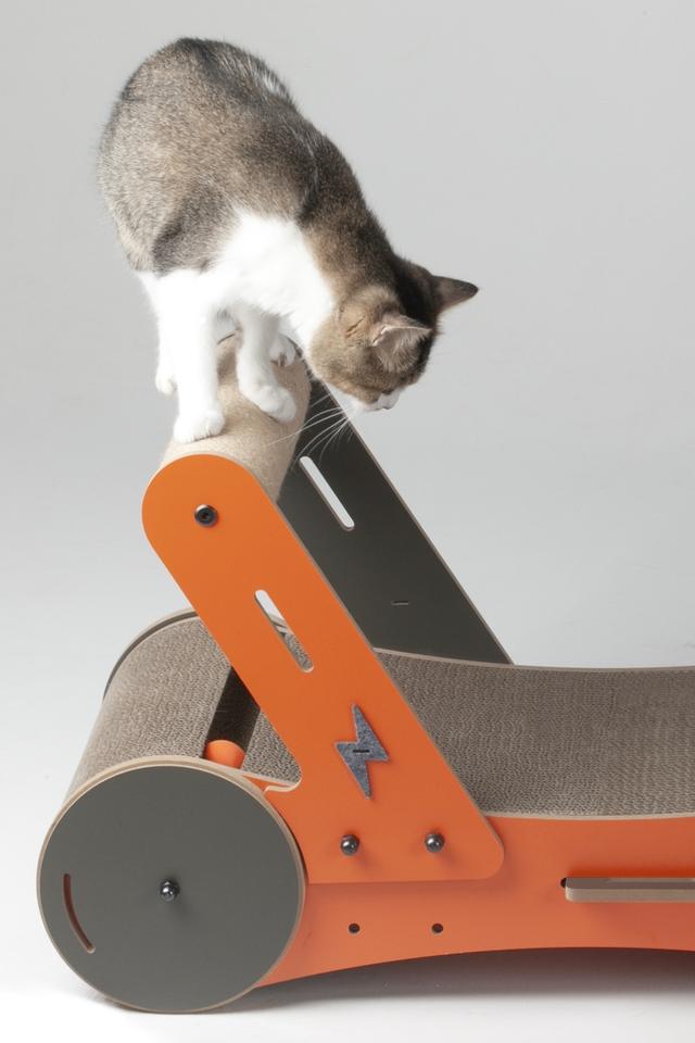 Age Pet MDKTS09-10 Purr & Play Kitty Trolley Scratcher, Orange - One Size