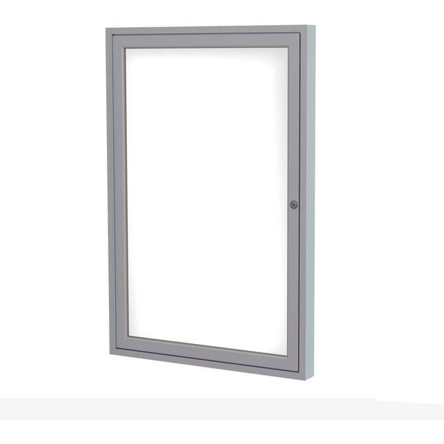 36 x 30 in. 1 Door White Porcelain Enclosed Whiteboard with Silver Frame