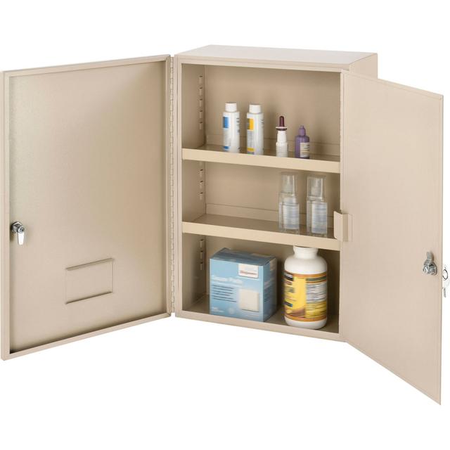 Global Industrial 436951 Double Door & Double Lock Medium Narcotics Cabinet&#44; Beige - 16 x 8 x 24 in.