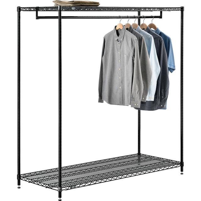 63 x 60 x 24 in. Free Standing Clothes Rack with 2 Shelf&#44; Black