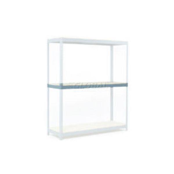 Global Industrial B2297151 96 x 36 in. Additional Level Wide Span Rack with Wood Deck&#44; Gray