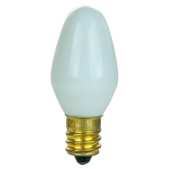 B3166866 Sunlite Incandescent Bulb with E12 Candelabra Base - 7W - 120V - White - Pack of 12