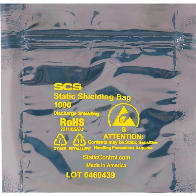 Global Industrial B3174318 Reclosable Static Shielding Bags - 4 x 4 in. - 2.8 Mil - Transparent - Pack of 500