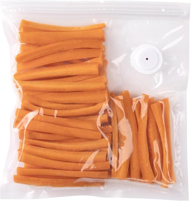 09514 1 gal Fresh Daddy Vacuum Zipper Bags with Ports - Clear