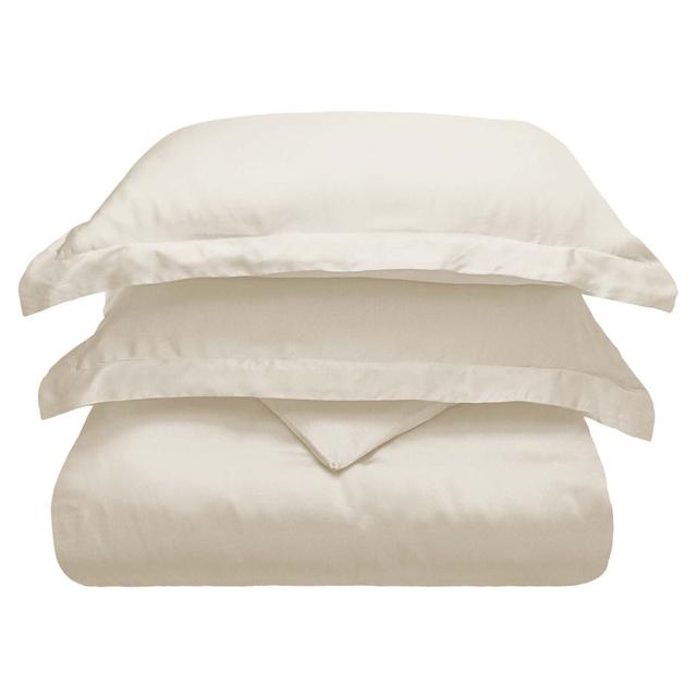 528519 Ivory King Size Cotton Blend 300 Thread Count Washable Duvet Cover Set