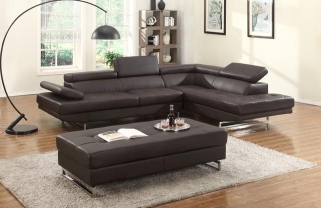 Brown Right Arm Facing Sectional - 124 x 94 x 36 in.
