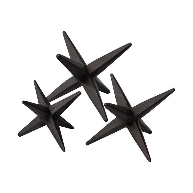 4 x 5 x 5 in. Black Metal Star Decor Pieces