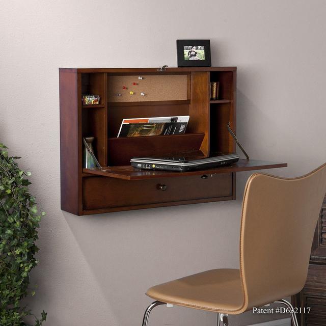 402064 Brown Wall Mount Folding Desk