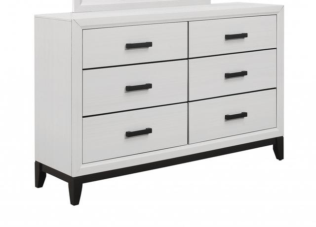 58 in. Solid Wood Six Drawer Double Dresser&#44; White