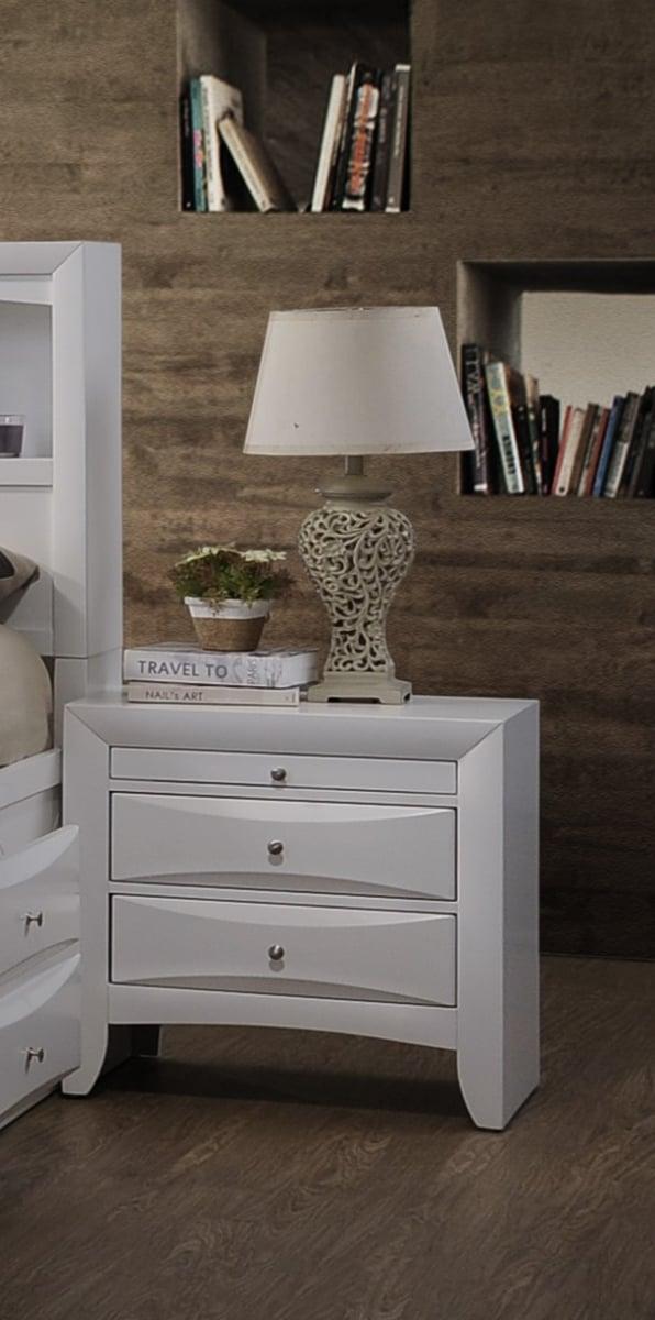 25 x 26 x 17 in. Okume Veneer White Nightstand