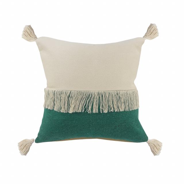 4 x 20 x 20 in. Green Zippered 100 Percent Cotton Throw Pillow - Set of 2
