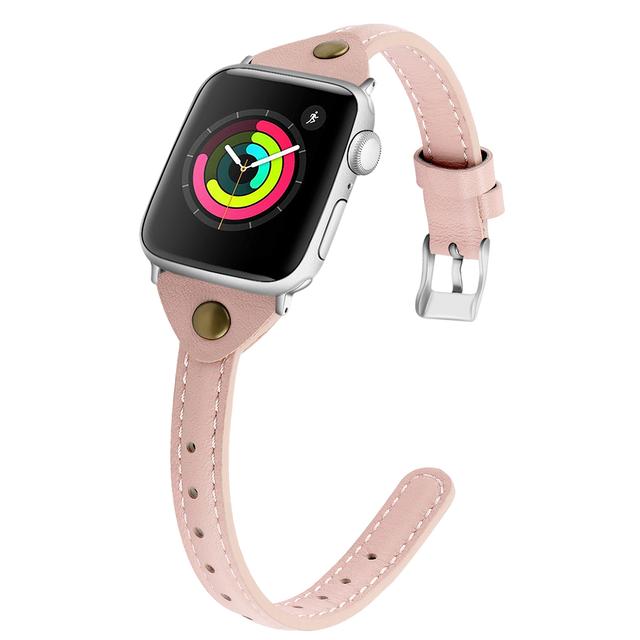 Leather Slim Band for 38&#44; 40 & 41mm Apple Watch - Pink