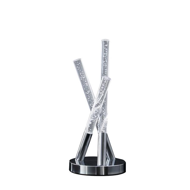 14.5 in. Carina Modern 3 Acrylic Upright Leg Stix LED Metal Table Lamp&#44; Silver