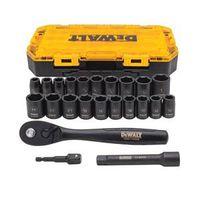 7522477 Combination Impact Socket Set, 23 Piece, 0.5 in., Heat Treated CR-440 Steel, Black Oxide
