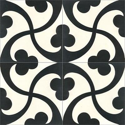 Trebol Cement Tiles, Black 02 - Box of 12