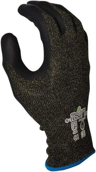 Nitrile Foamed Palm Coating Engineered with Hagane Coil Gloves, Black - Large