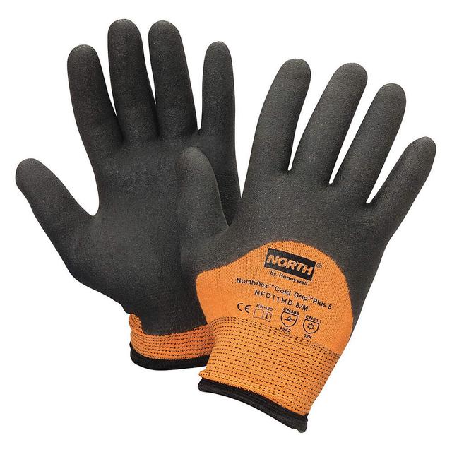 068-NFD11HD-8M Small Cut-Resistant Fiber Shell ANSI Cut Level 4 Gloves, High-Visibility Orange