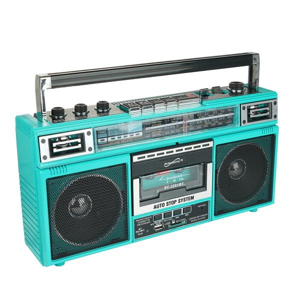Supersonic SC-3201BT TEAL 4 Band Radio & Cassette Player Plus Cassette-MP3 Converter & Bluetooth - Teal