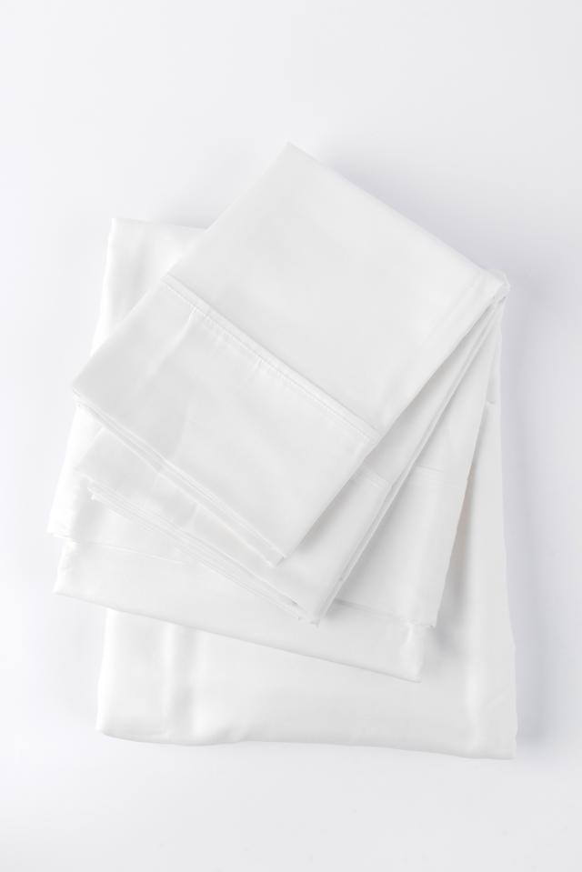 300SATIN-WHIT-FU 300 Thread Count Sateen Sheet Set, White - Full Size