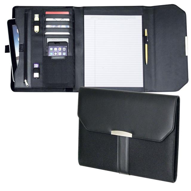 P8130.BLK Tri Fold Padfolio Pad Holder, Black