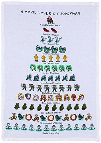04DP21WC 18 x 26 in. A Movie Lovers Christmas Kitchen Towel, Multi Color