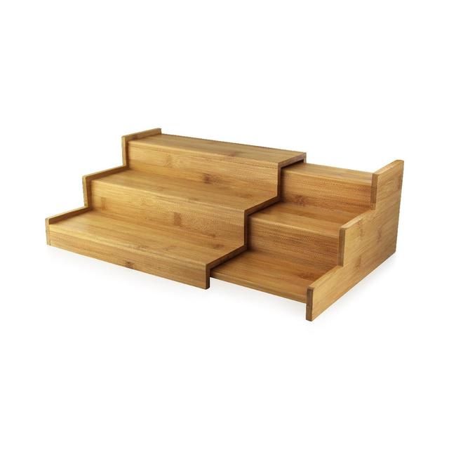 9 x 4.75 in. 3 Level Sliding Bamboo Tray