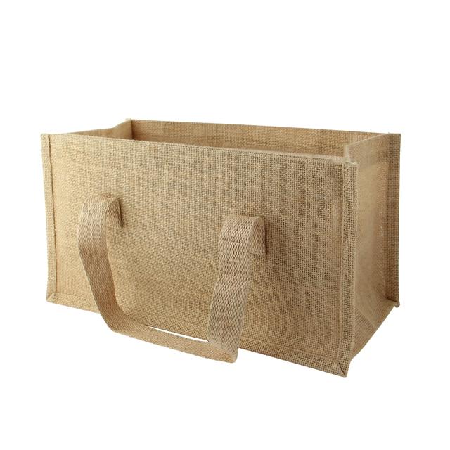 14 x 7.1 x 7.5 in. Carrier Jute Bag with Handle&#44; Natural