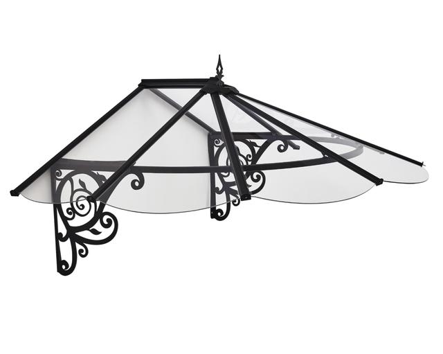 - Canopia  Lily Door Awning - Clear &amp; Black - 49 x 69 x 31 in.