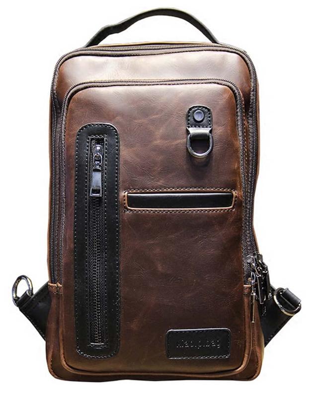 Fashion Crazy Horse Leather Chest Male Leisure Handbags