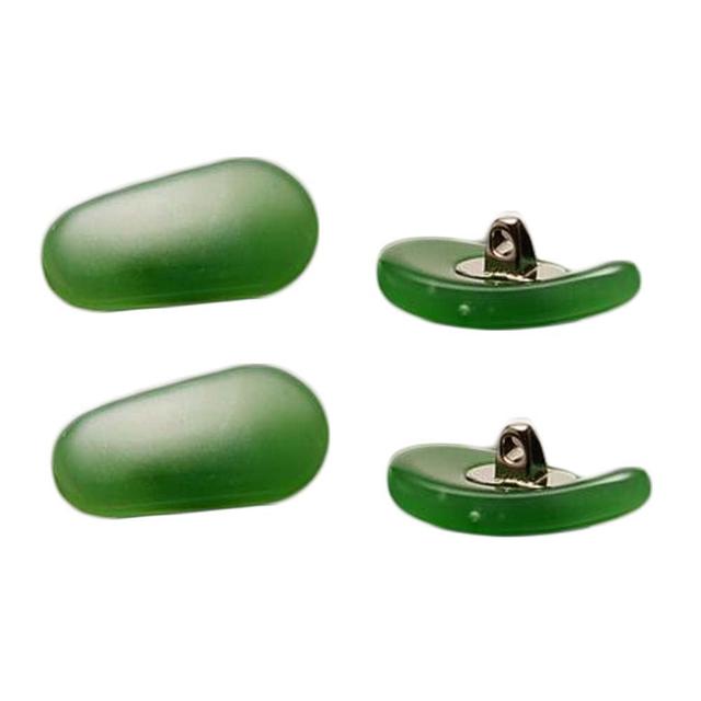 Jade-Like Eyeglass Resin Screw-in for Eyewear Repair Nose Pads, Green - 2 Pair