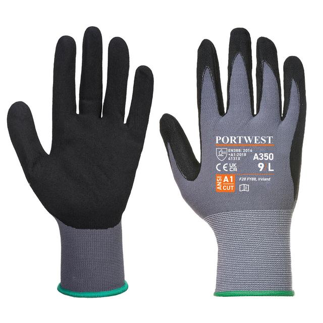 A350BKRXS DermiFlex Nitrile Foam Glove, Black - Extra Small