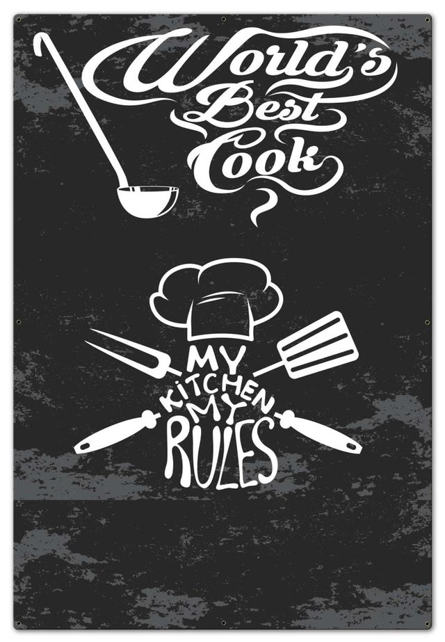 Pasttime Signs  32 x 47 in. Worlds Best Cook Metal Sign