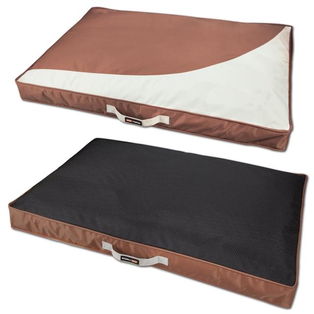 Immortal-Trek Waterproof Rectangular Travel Dog Bed - Brown - Small